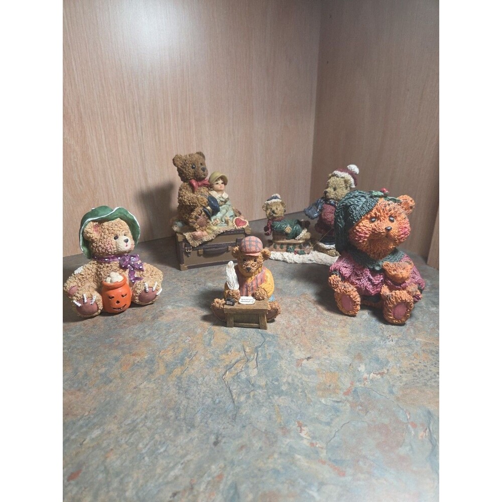 Vintage Teddy Bear Figurines Mixed Lot Of 5